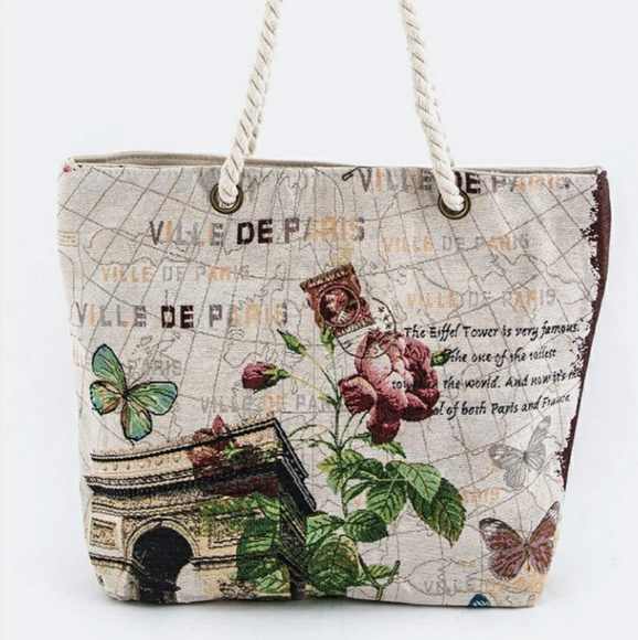 Paris print tote bag - Picture 4 of 8